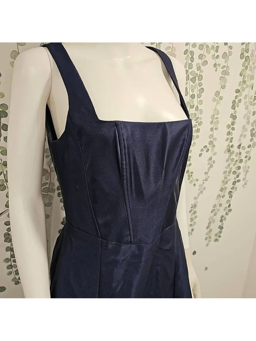 NWOT Alfred Sung Boned Corset Closed-Back Satin Gown Sz 8 - Picture 5 of 10
